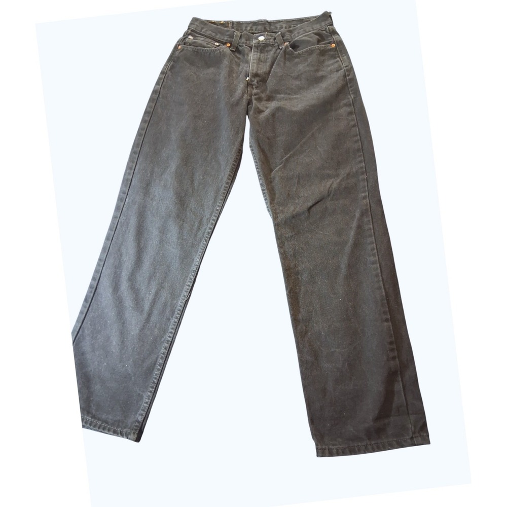 Levis 550 Relaxed Fit Black Denim Jeans Mens W33 L34 Tapered Leg